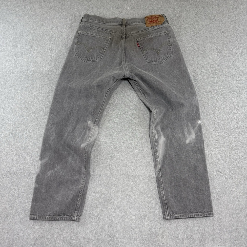 Levis 501 Original Straight Leg Jeans Mens 34x29 Light Grey Button Fly Denim - Picture 7 of 12